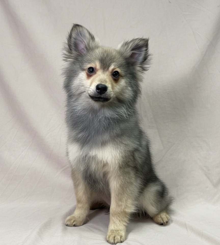 chiot spitz mâle fauve charbonné