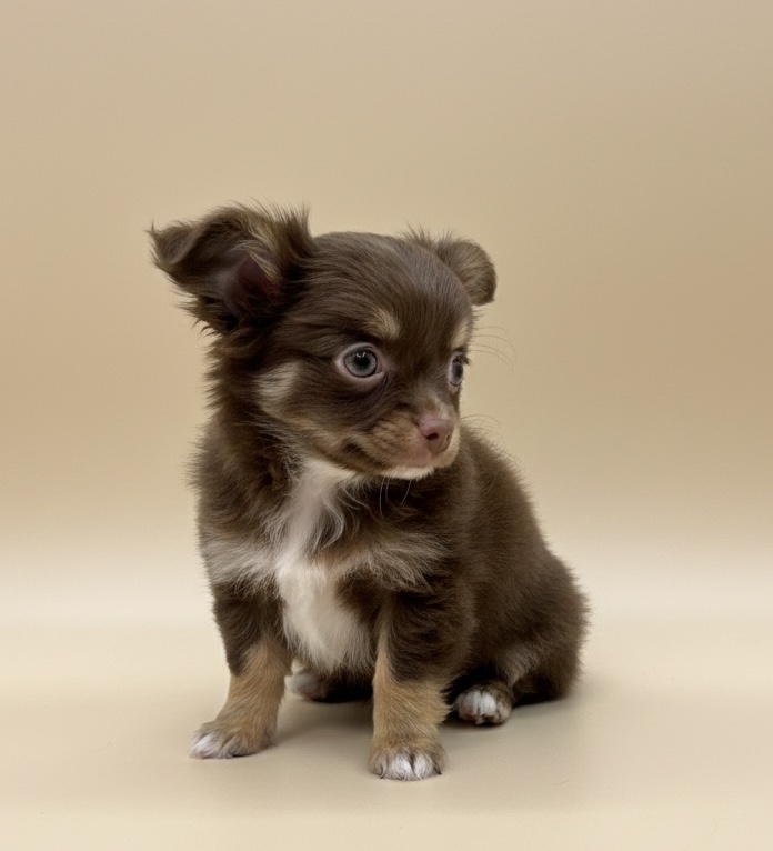 Aaron chiot chihuahua chocolat mâle