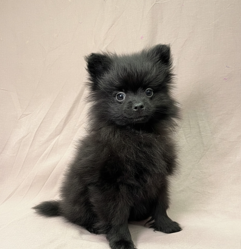 chiot spitz mâle noir