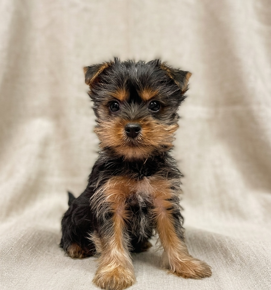Becky chiot yorkshire femelle noir et feu