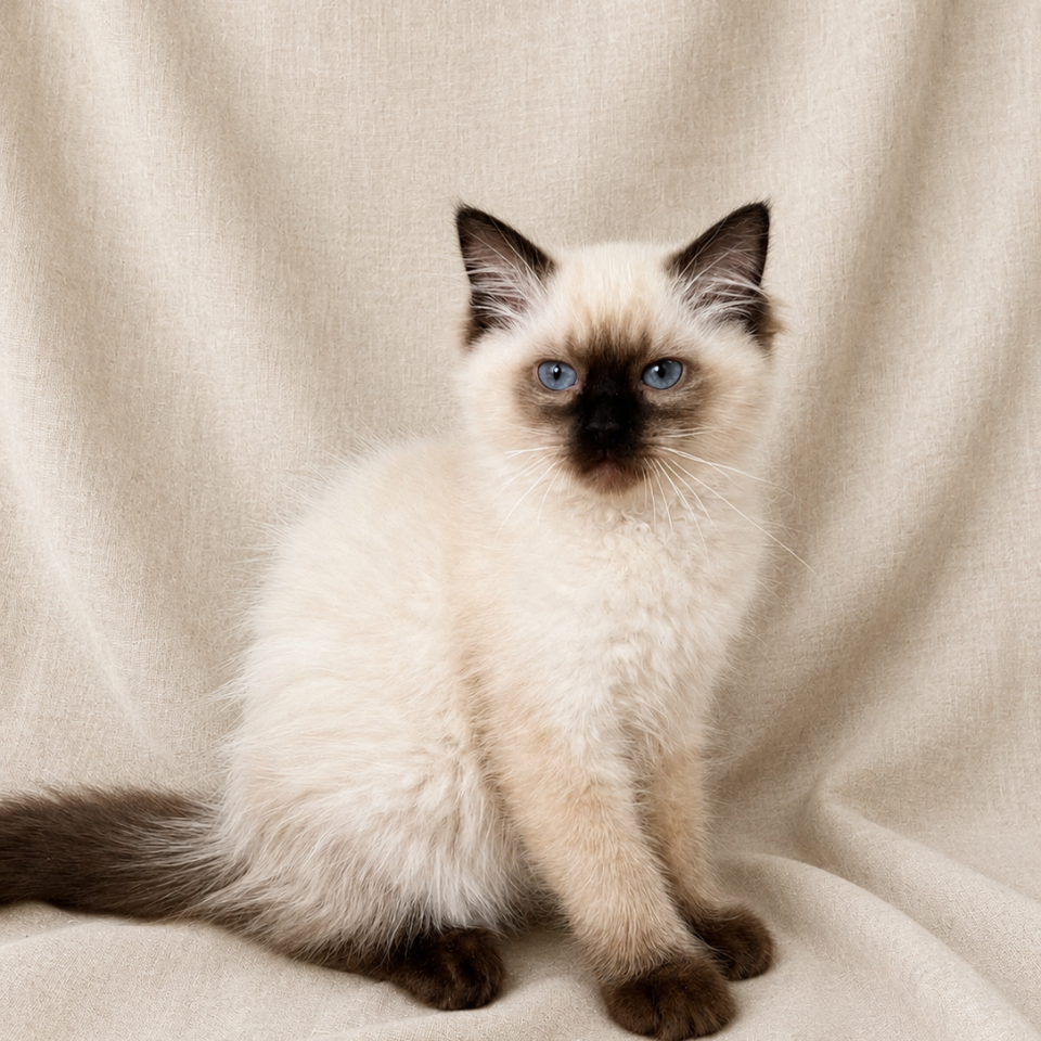 Bamboo chaton ragdoll mâle seal point mitted