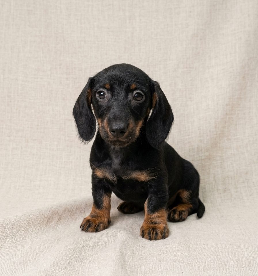 Berthy chiot teckel male noir et feu à vendre Paris